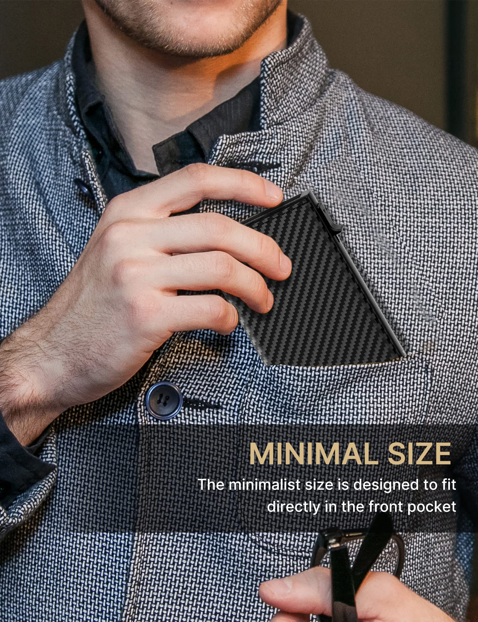 Typecase Pop-Up Aluminum RFID Wallet – Carbon Fiber