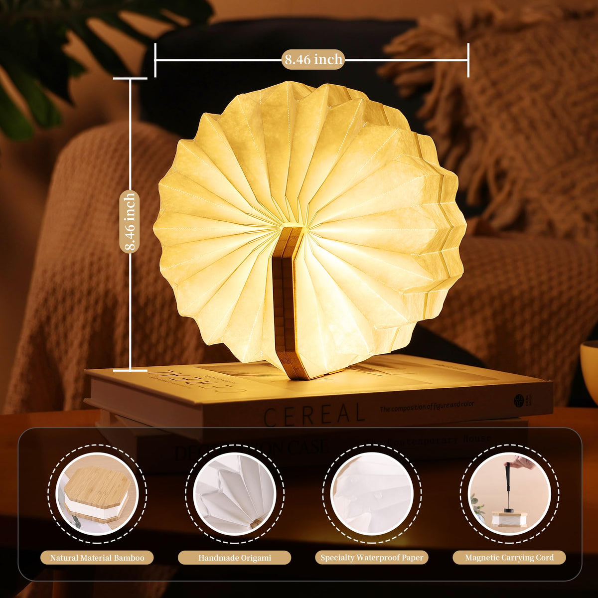 Paper Lamp Japanese Gifts House Warming Gifts Book lamp 3 - Uniwolk Official Imagery - 7
