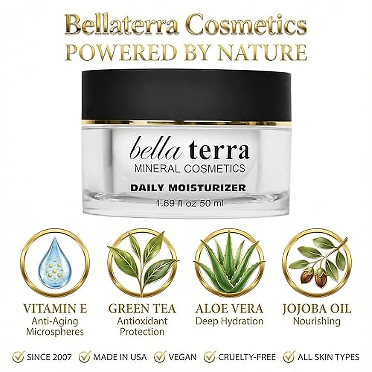 Bellaterra Cosmetics Daily Face Moisturizer Cream with Aloe - Bellaterra Cosmetics Official Imagery - 3