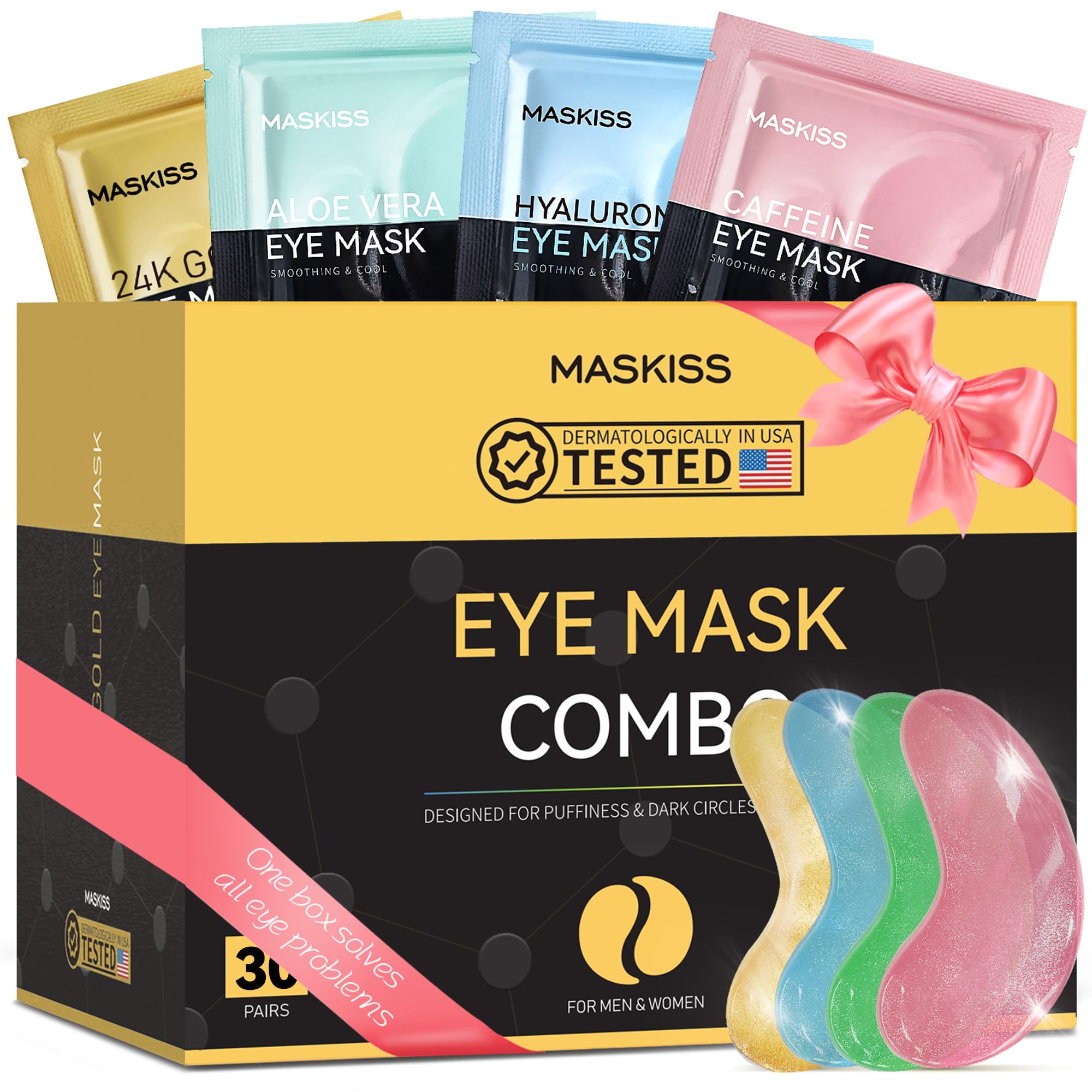 Maskiss 24k Gold Under Eye Patches (50 Pairs), eye mask, - Maskiss
