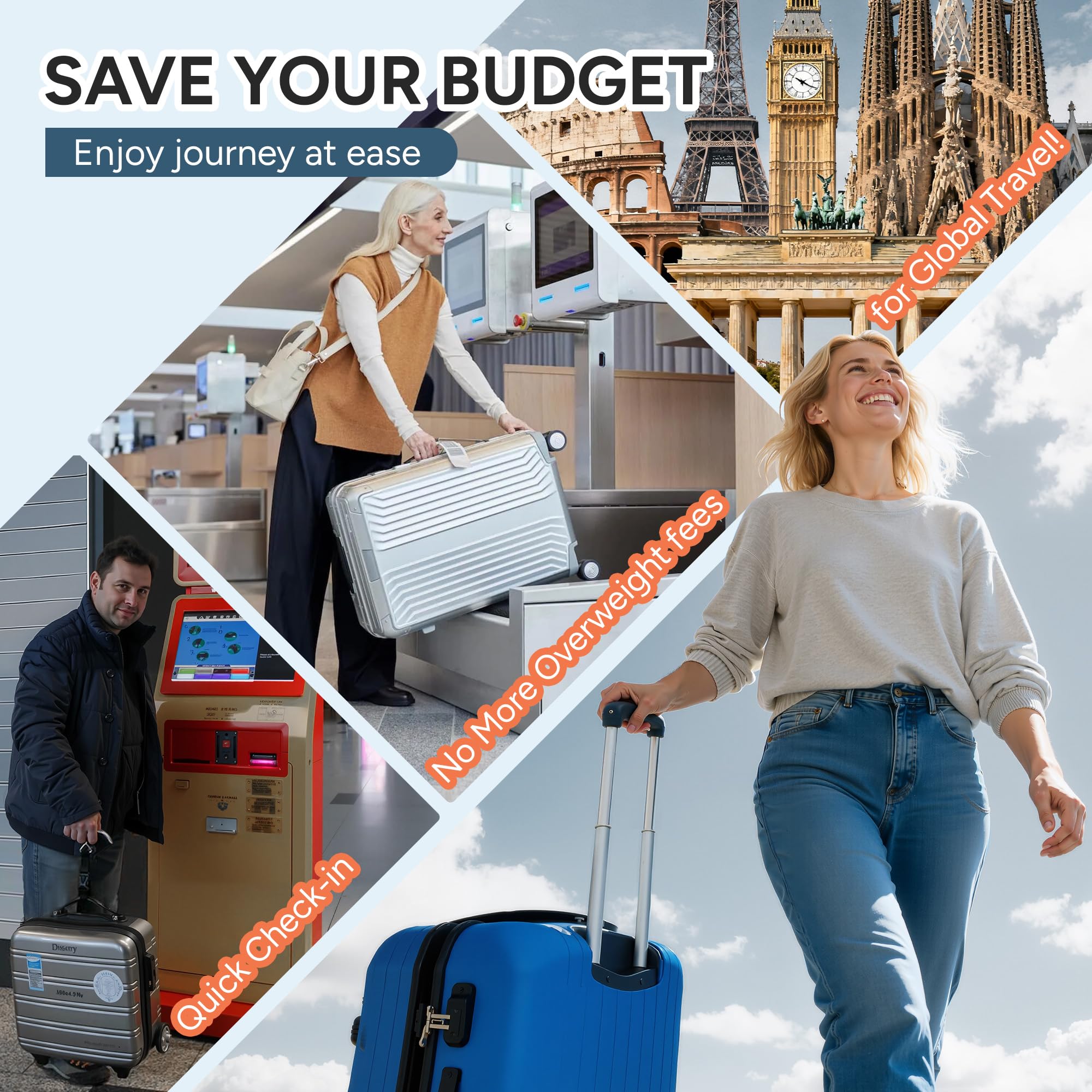 travel inspira Digital Luggage Scale – Portable Hanging Suitcase by travel inspira - Angle View 6