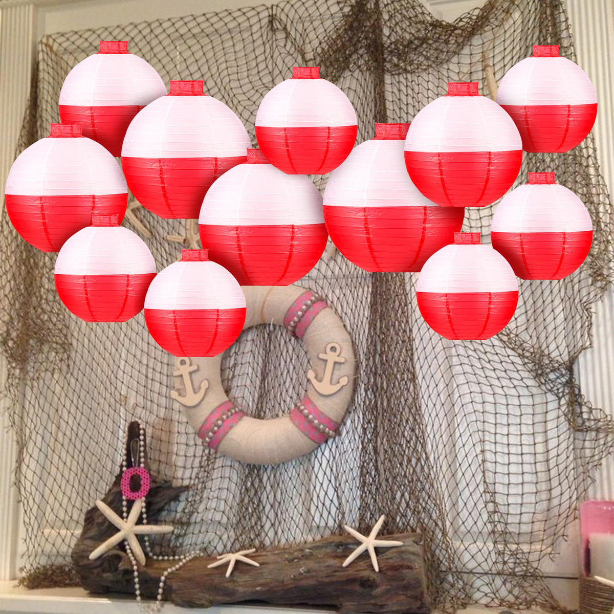 Fishing Bobber Paper Lanterns Round Decoration Lantern 12 - ngsiiohun Official Imagery - 6