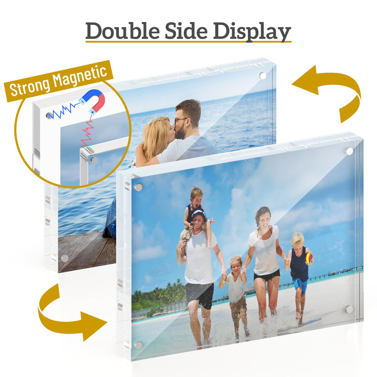 3 Pack 5x7 Acrylic Picture Frame Magnetic Double Sided - ATZYmolin Official Imagery - 5