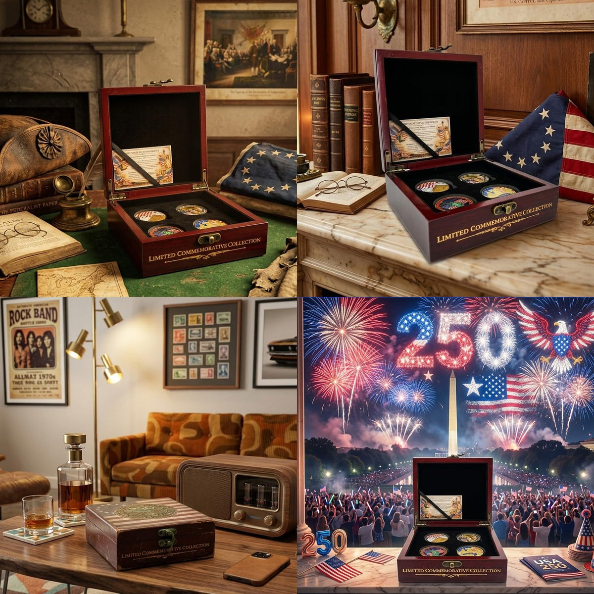 250th Anniversary USA Coin Set 4PCS Patriotic Challenge - Mascotwish Official Imagery - 8