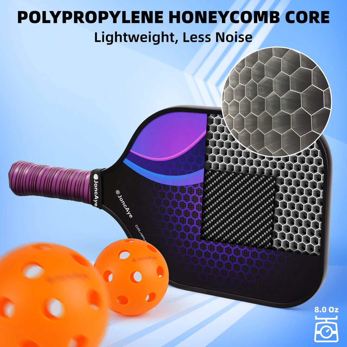 JoncAye Pickleball Paddles Set of 4 or 2 Fiberglass Rackets - JoncAye Official Imagery - 3