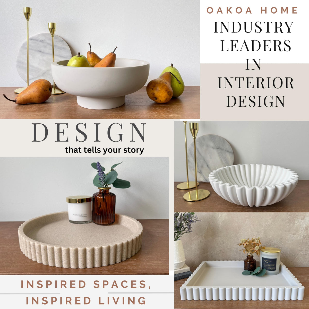 Round Decorative Tray Coffee Table Tray - OAKOA Official Imagery - 5