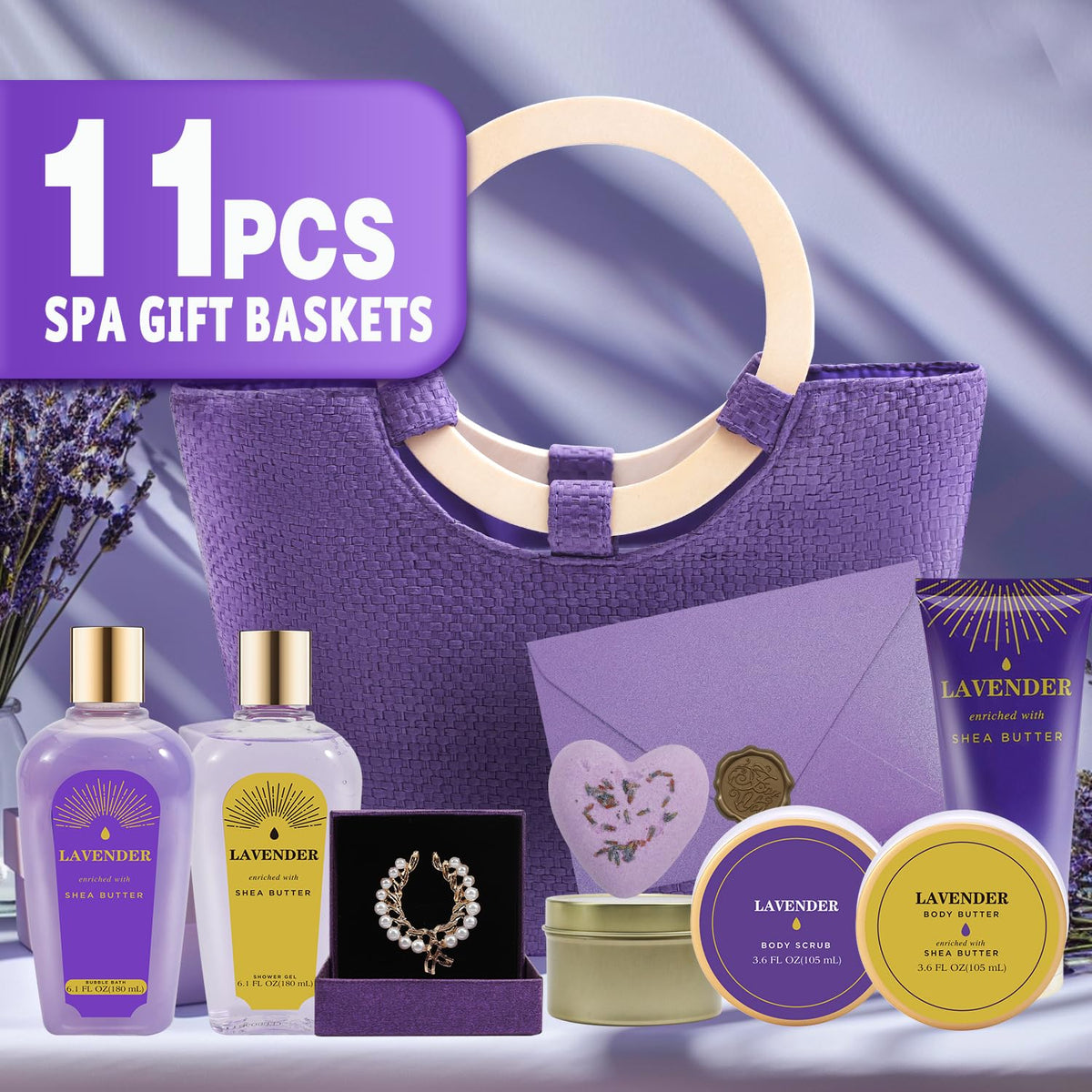 Spa Luxetique New Lavender 11pc Gift Baskets Birthday Gifts - spa luxetique Official Imagery - 4