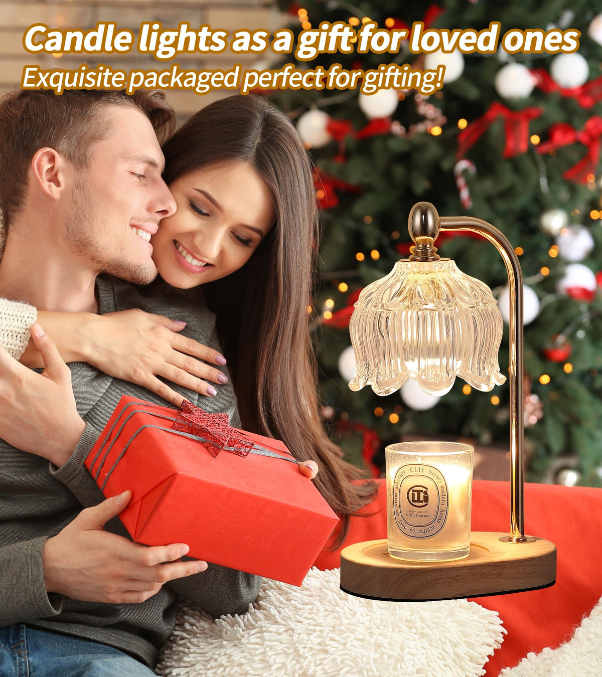 Candle Warmer Lamp with Timer and Dimmer Electric Gold Light - MEIXISUE Official Imagery - 3