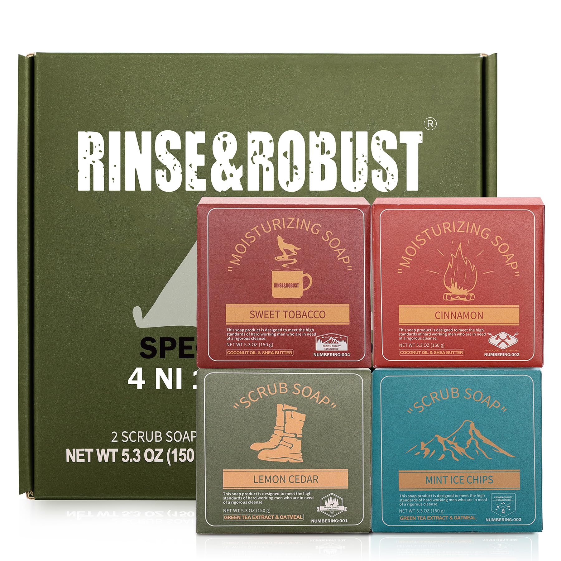 Rinse & Robust Mens Bar Soap Cleansing Bar Moisturizing & Exfoliating Scrub - Rinse & Robust Official Product View 10