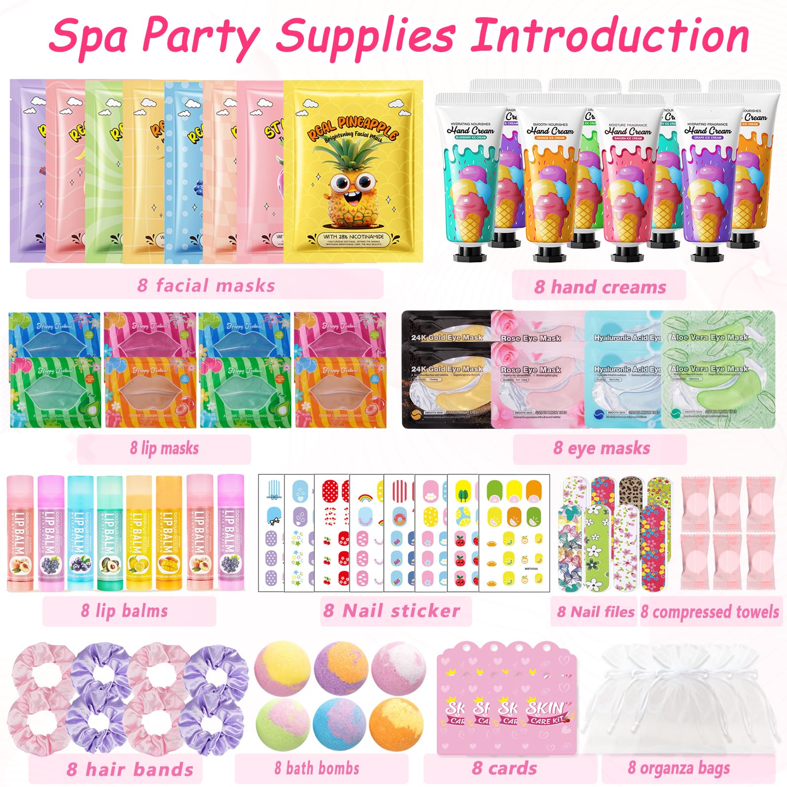 96 PCS Spa Party Supplies for Women Spa Favors Include Face - SSGP Official Product Imagery - 3