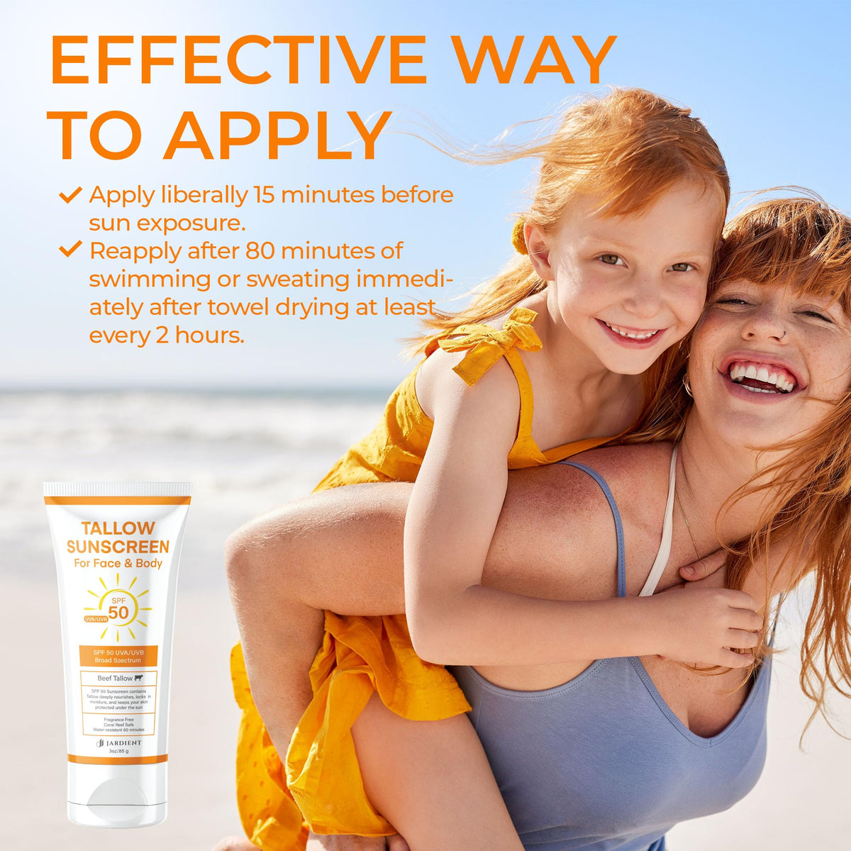 Beef Tallow Sunscreen SPF 50 with Mineral Instant Sun - Jardient Official Imagery - 5