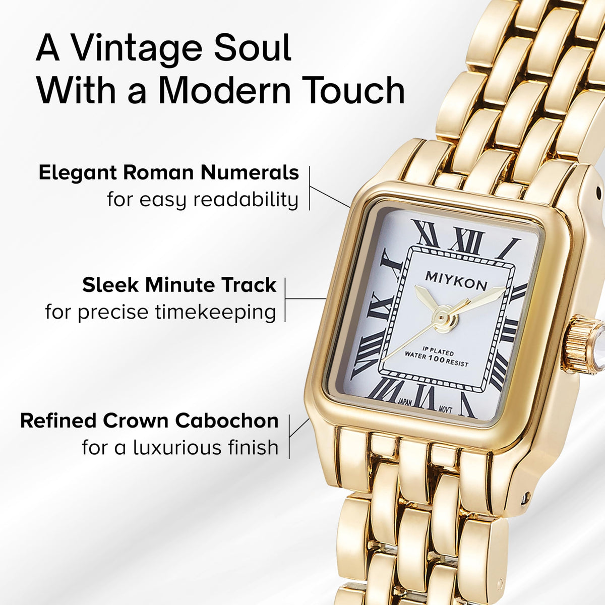 Miykon Womens Square Dainty Vintage Jewelry Bracelet Watch - Miykon Official Imagery - 8