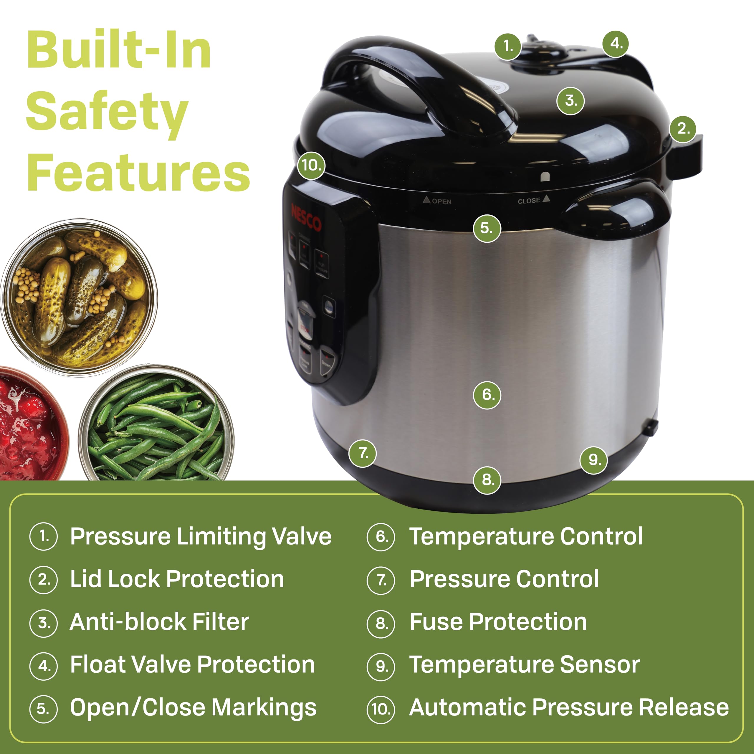 NESCO NPC‑9 Smart Electric Pressure Canner and Cooker for Home Fo - NESCO Official Product View 9