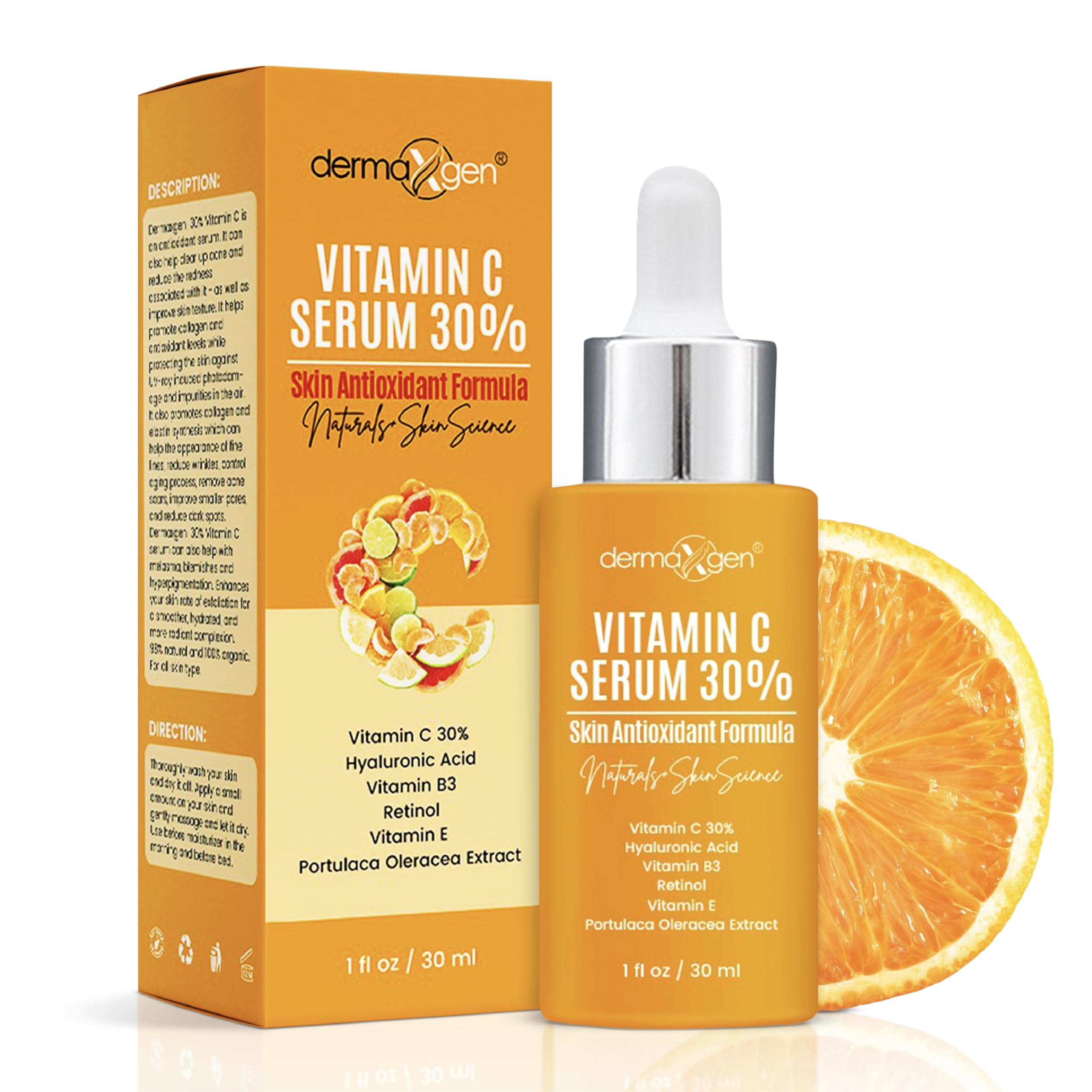 DERMAXGEN 30% Vitamin C Serum for Face - Natural & Organic Anti Wrinkle & Skin - DERMAXGEN Official Product View 2