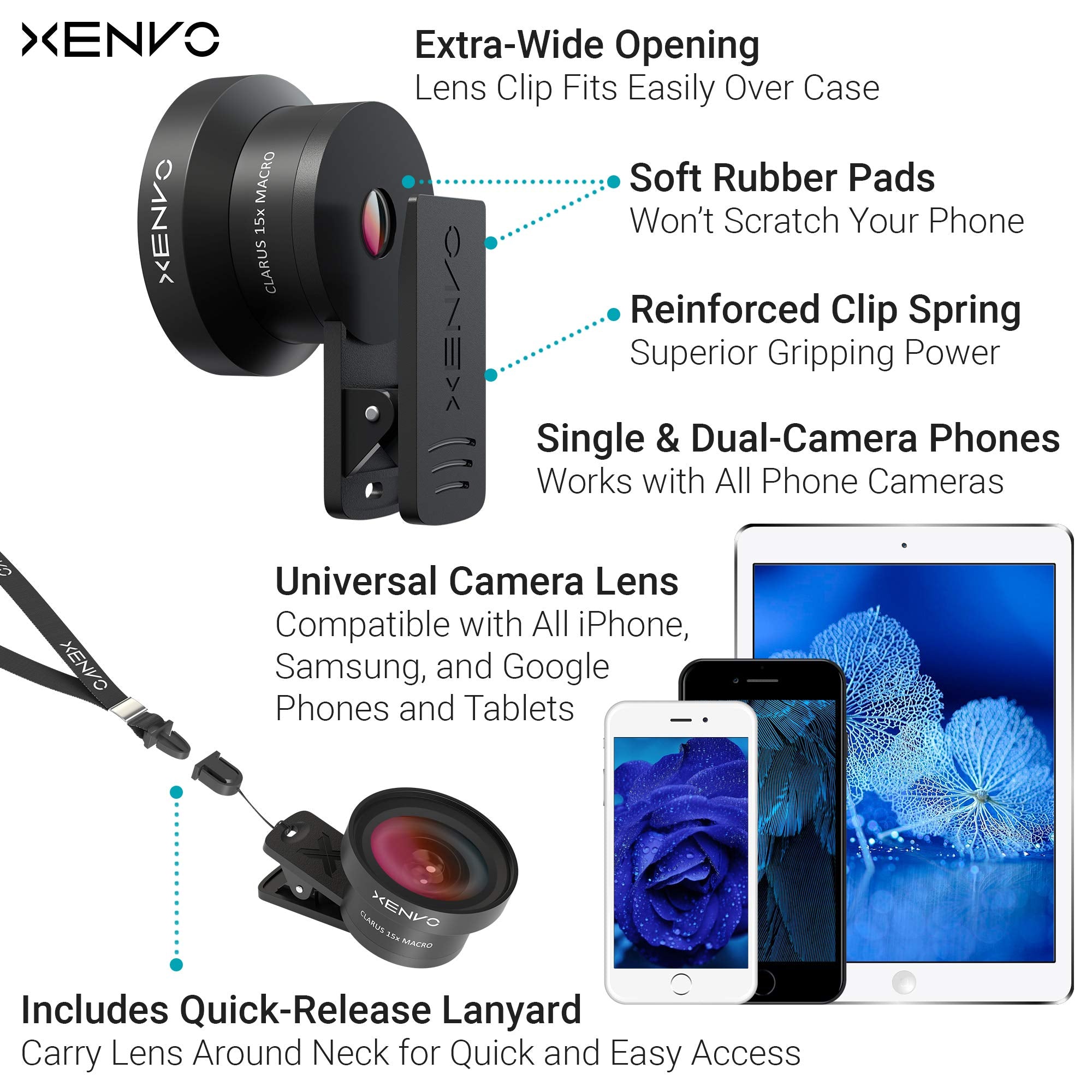 Xenvo Pro Lens Kit for iPhone and Android, Macro and Wide Angle Lens w - View 6