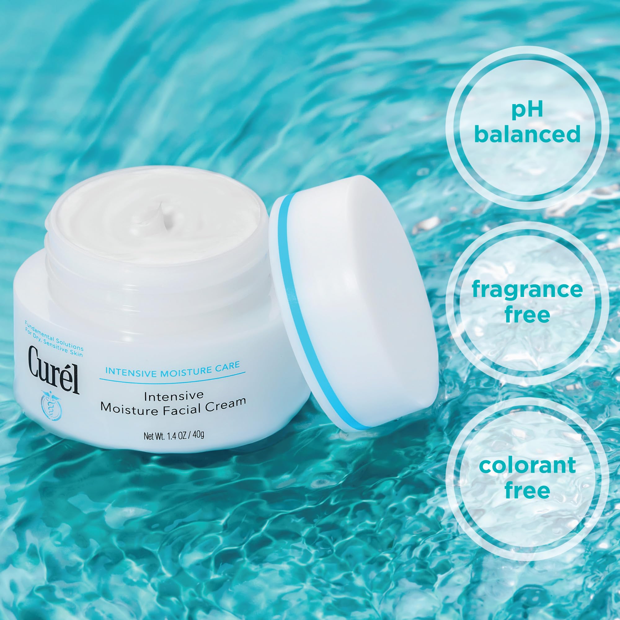 Curel Japanese Skin Care Intensive Face Moisturizer Cream, - Curel