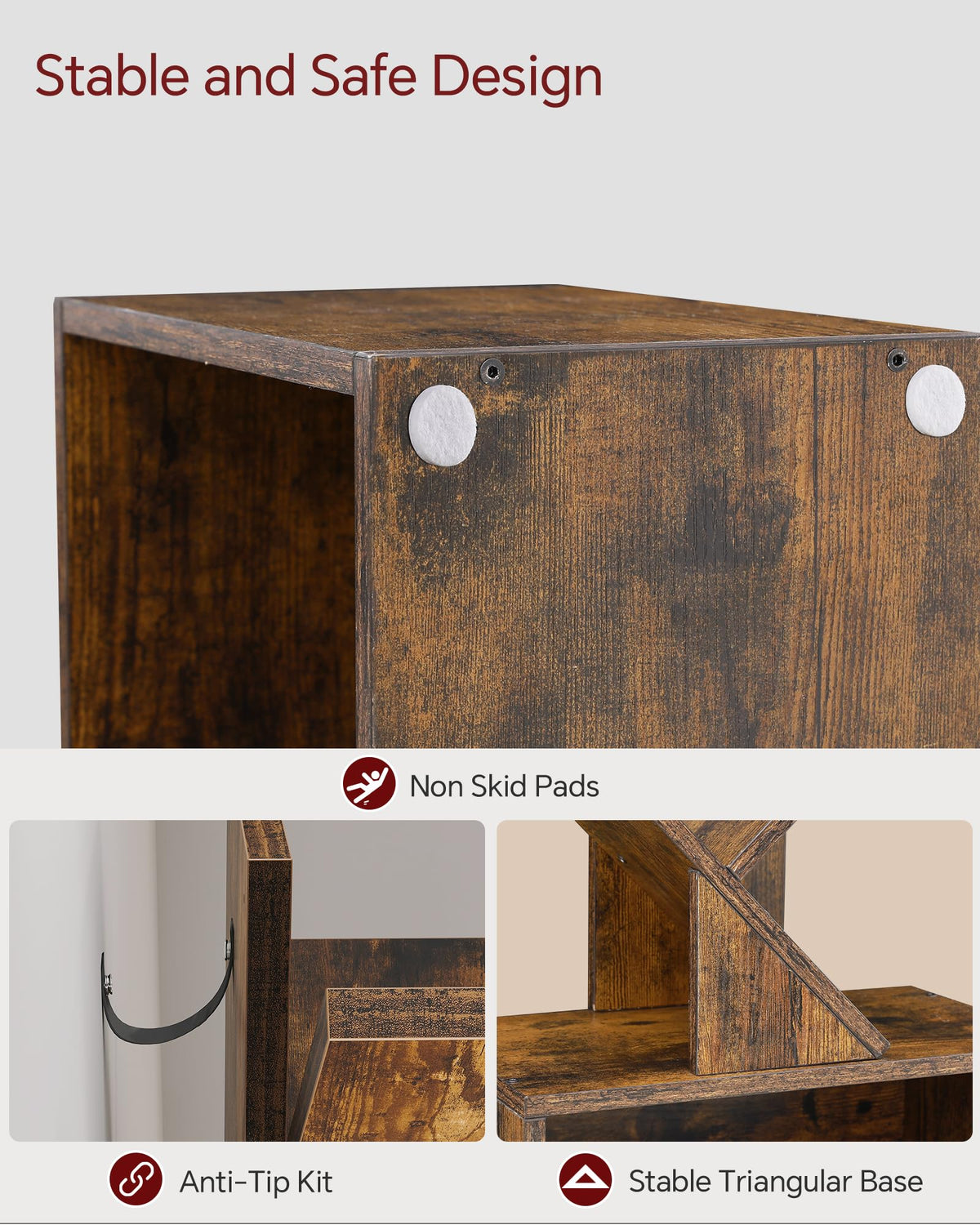 SUNMORY 6 Tier Tree Bookshelf Tall Small Bookcase with - SUNMORY Official Imagery - 7