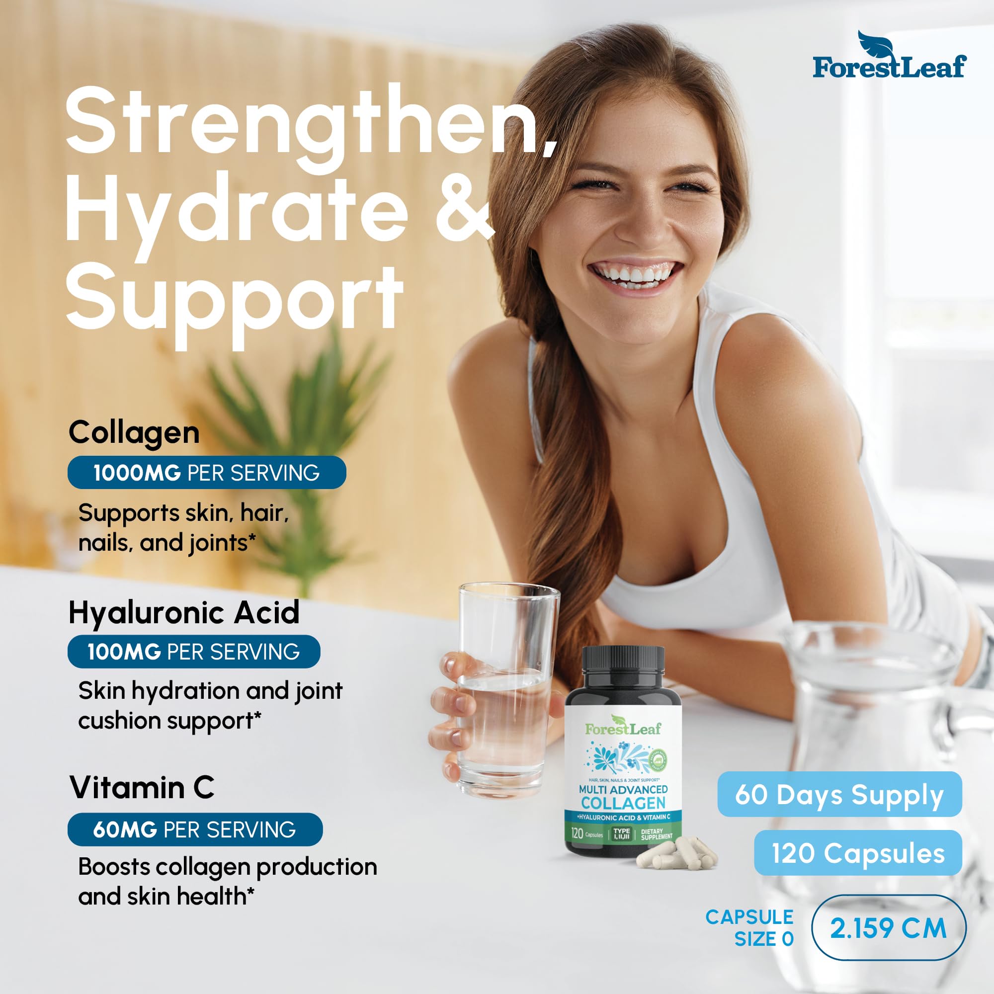 ForestLeaf Collagen Supplements for Women Men Types I II III - ForestLeaf Official Imagery - 3