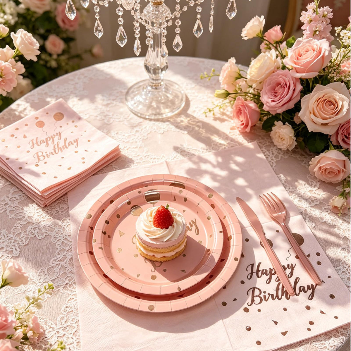 Birthday Decorations Supplies 194 Pcs Pink Rose Gold - Ricalin Official Imagery - 3