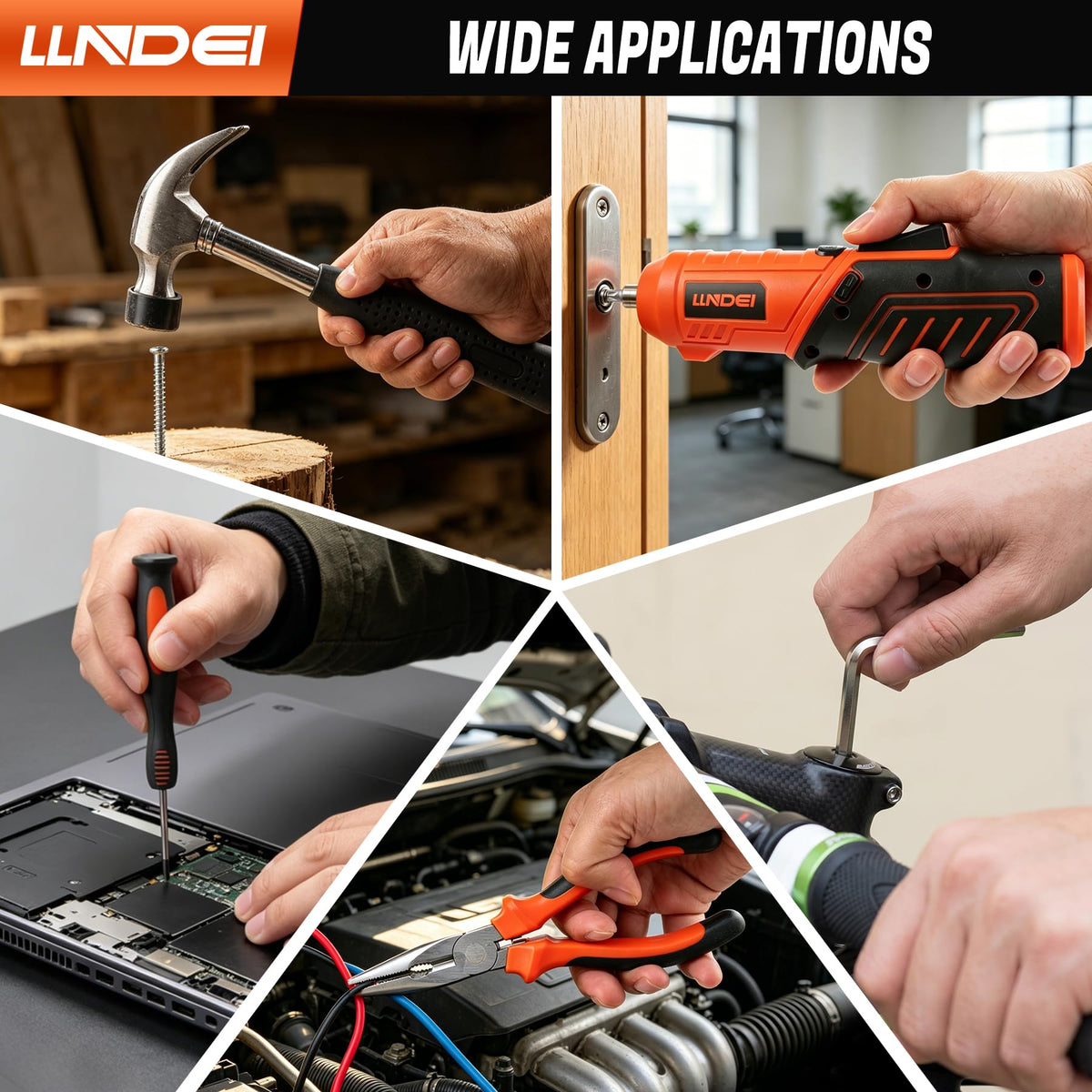 LLNDEI 80pcs Tool Box Set with 3 6V Electric Screwdriver - LLNDEI Official Imagery - 7