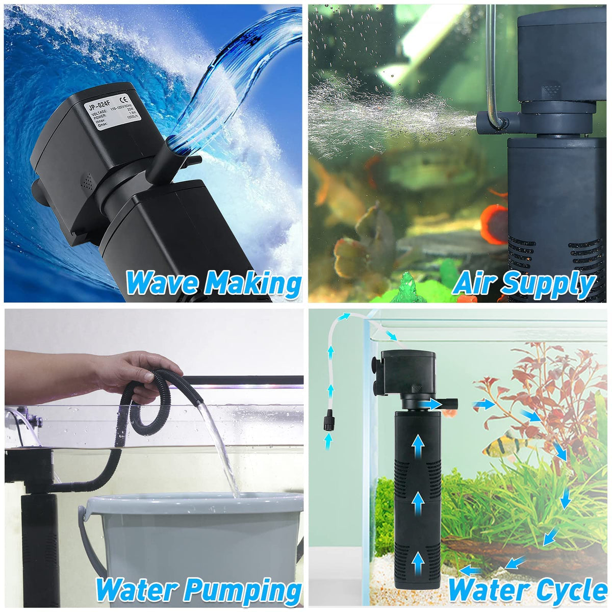 Aquarium Filter for 55 150 Gal Tank Crystal 300GPH - TARARIUM Official Imagery - 4