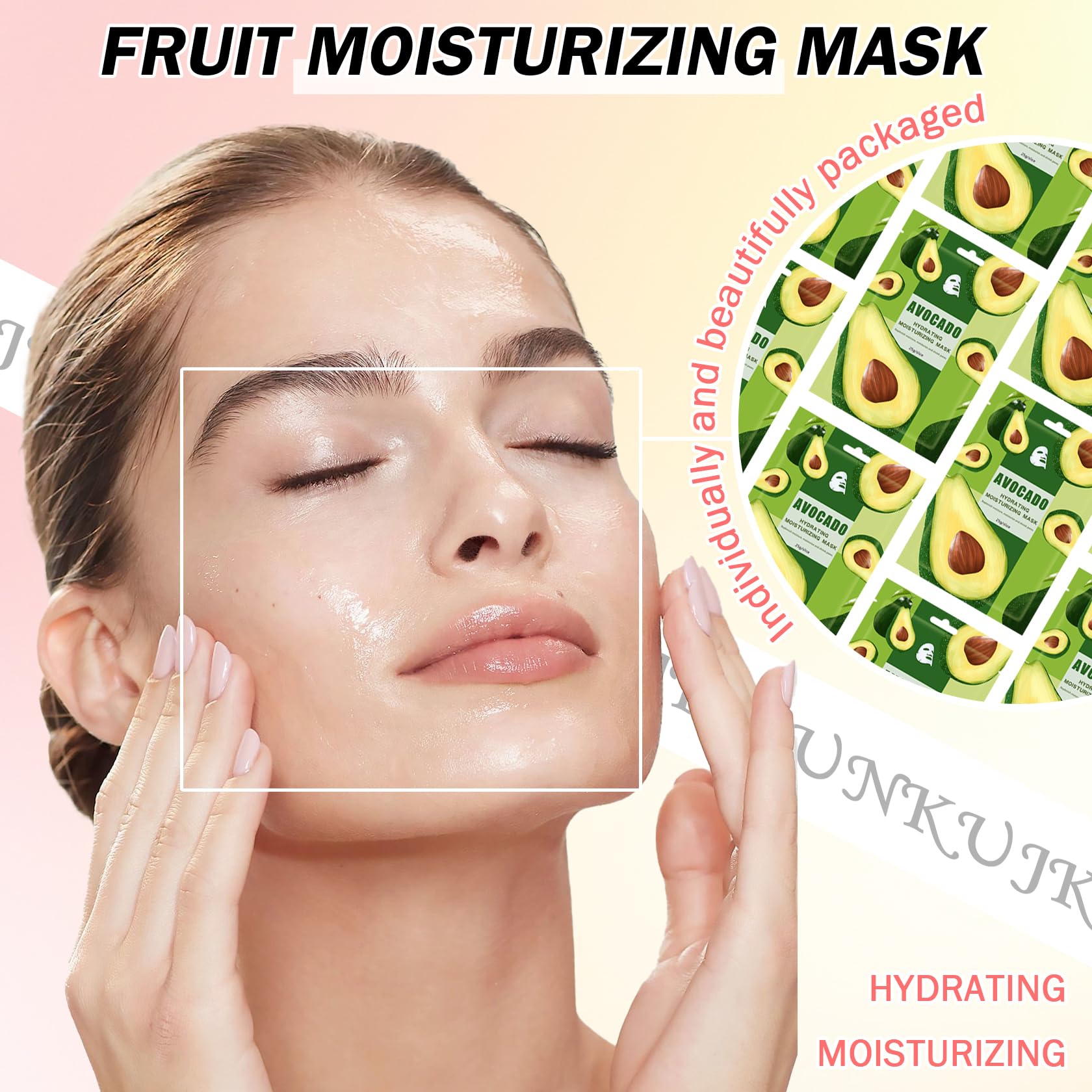 10PCS Hydrating Facial Sheet Mask,Moisturizing Face Masks - JunKuJK