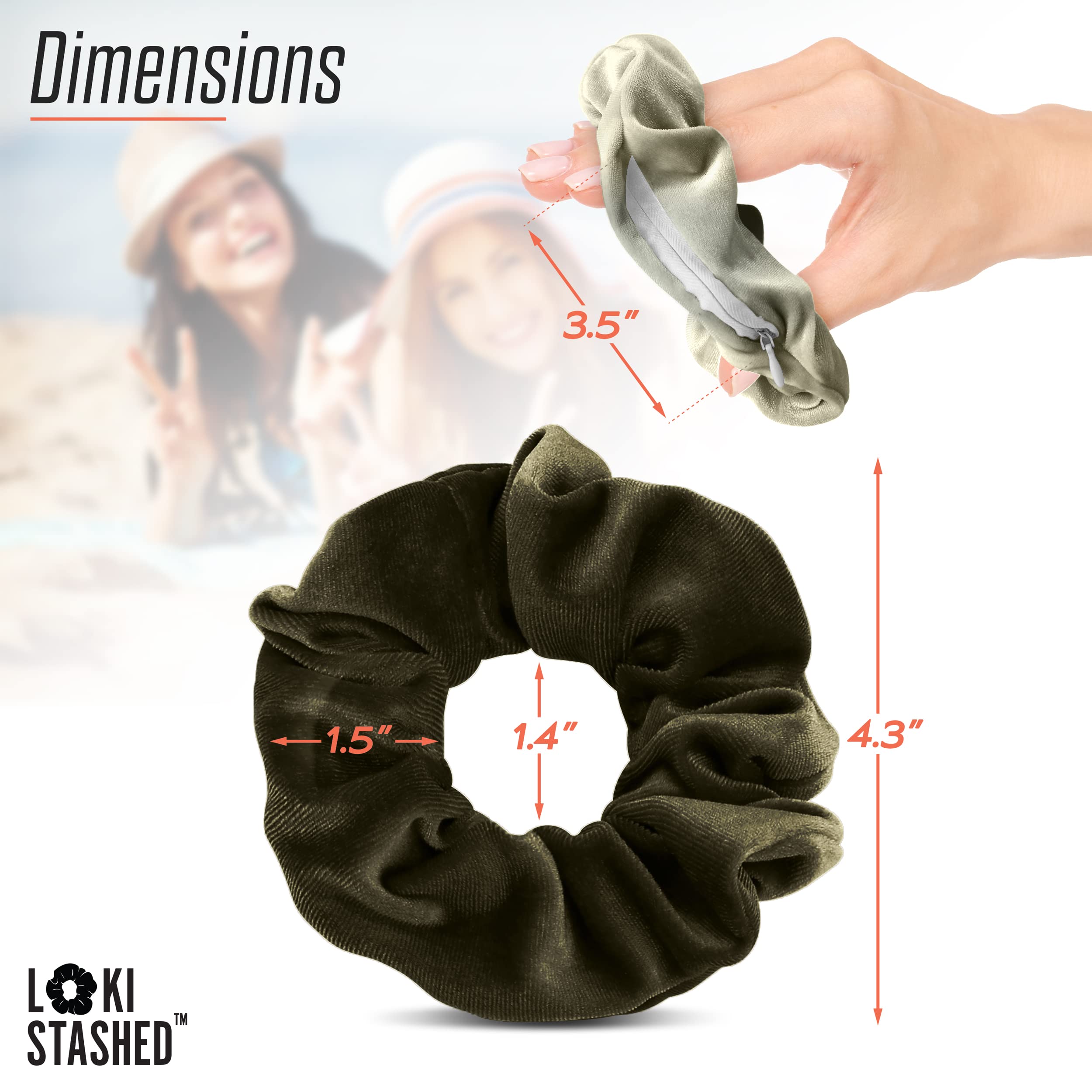 LOKISTASHED 3-PACK Velvet Hair Tie Scrunchies for VSCO Girls & Women, - View 7