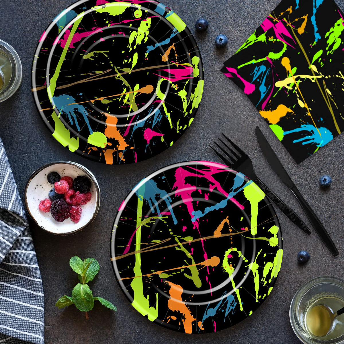 Neon Glow Party Supplies Graffiti Neon Theme Birthday - HIPVVILD Official Imagery - 5