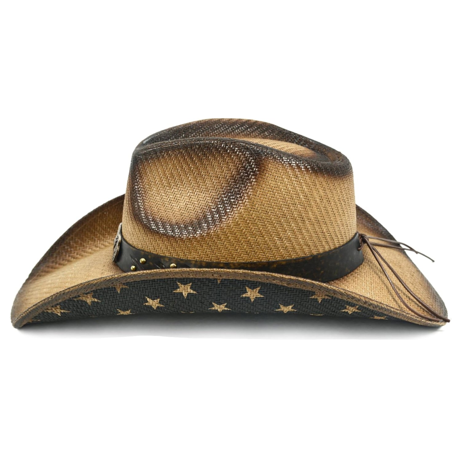 Fluffy Sense straw cowboy hat for women and men with wide brim, perfect for western, country concerts, rodeo, and cowgirl outfits.