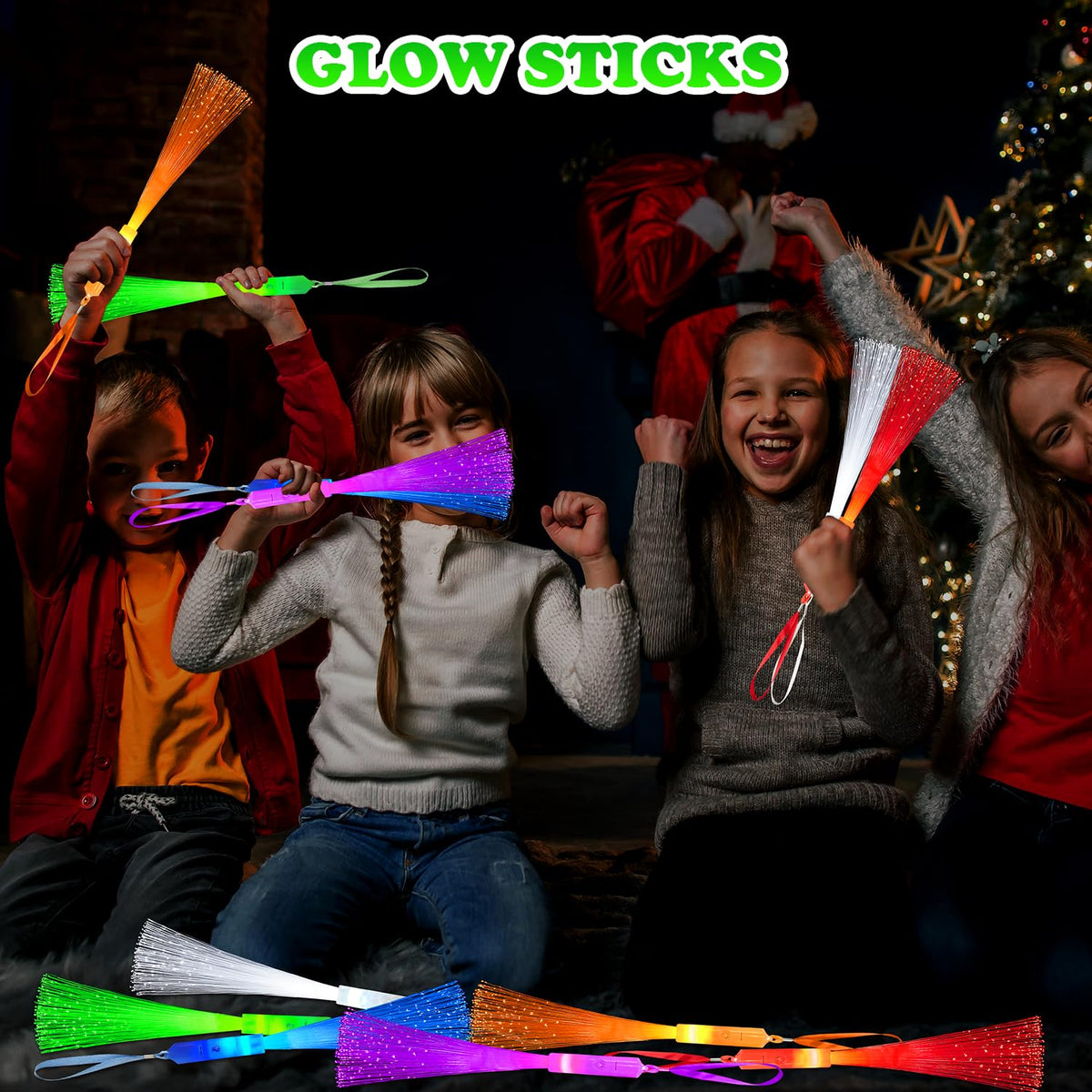 Halloween Glow Fiber Optic Lights Bulk 24 Pcs Light Up Party - Wondrus Official Imagery - 3