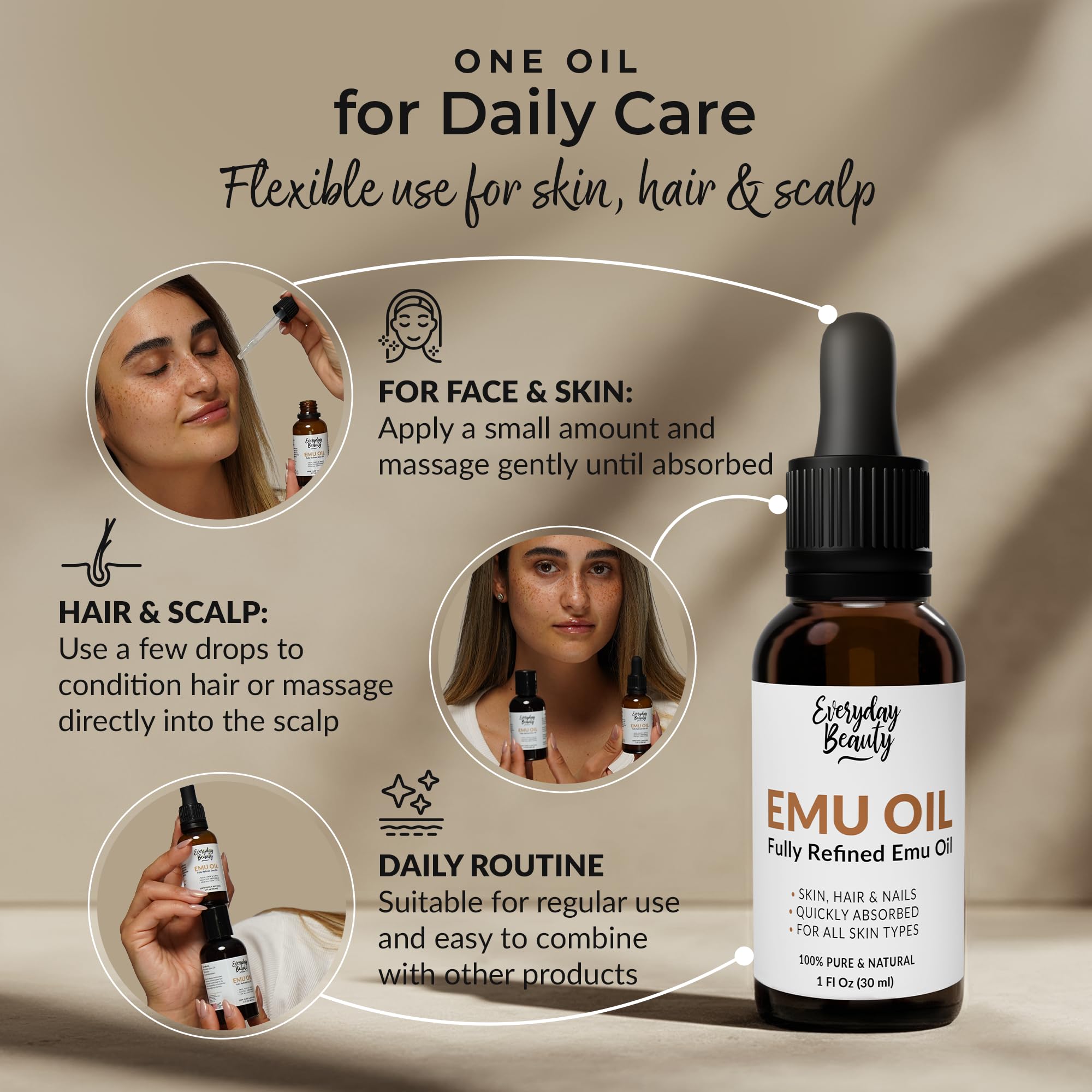 Pure Australian Emu Oil 6X Refined – 1 fl oz Dropper