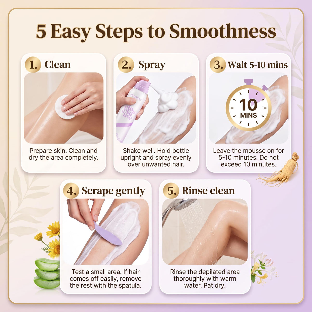 PHOFAY Cloud Sense Gentle formula Hair Removal Spray - PHOFAY Official Imagery - 4