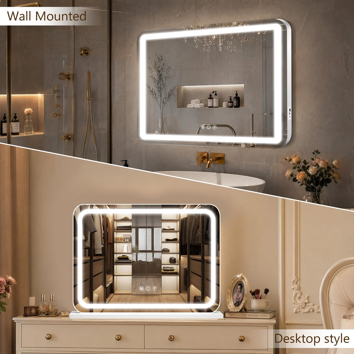 23 x 18 Vanity Mirror with Lights Led Lighted Makeup Mirror - Ratsamee Official Imagery - 5
