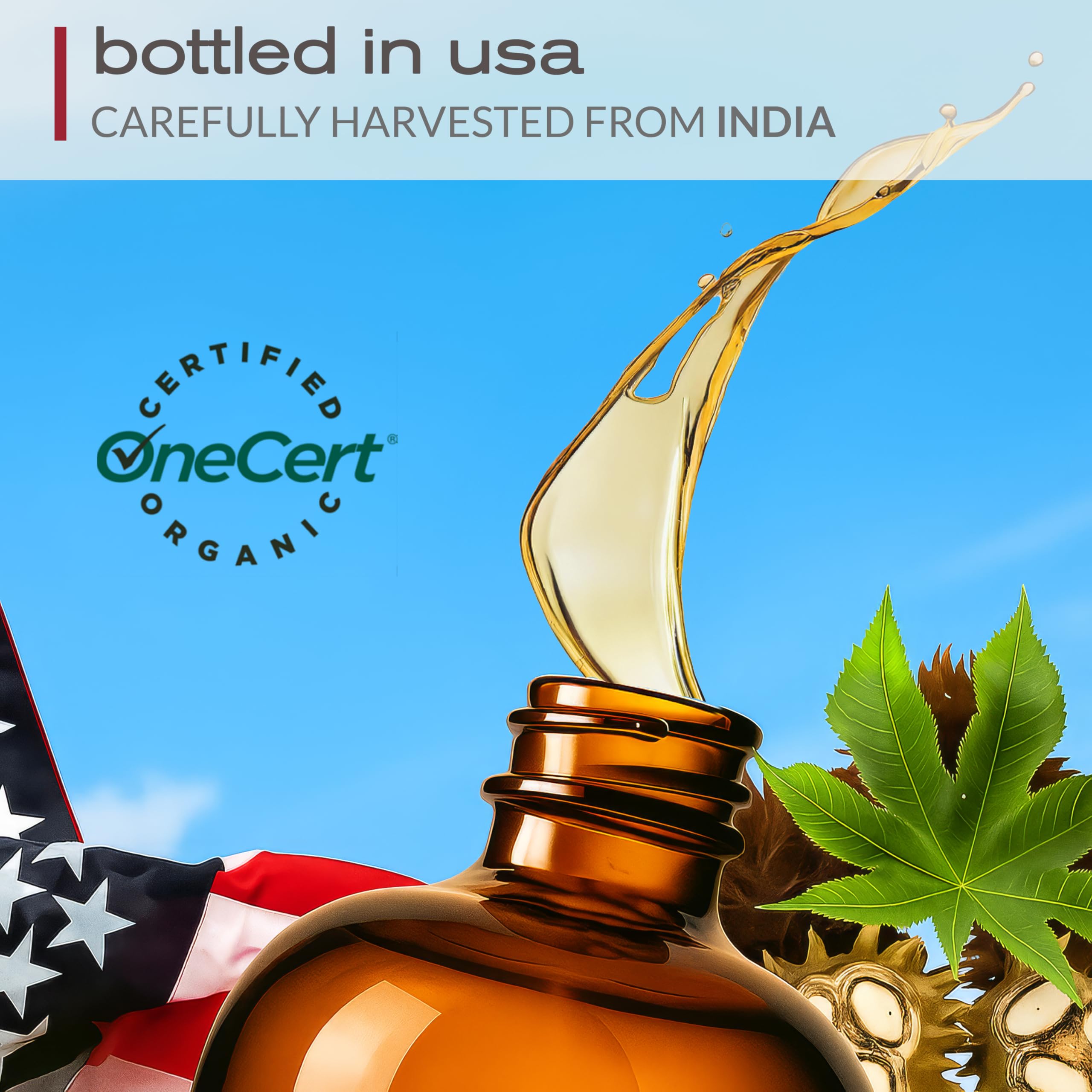 USDA Organic Castor Oil 100 Pure Cold Pressed Hexane Free 32 - Ella & Eden Official Imagery - 8
