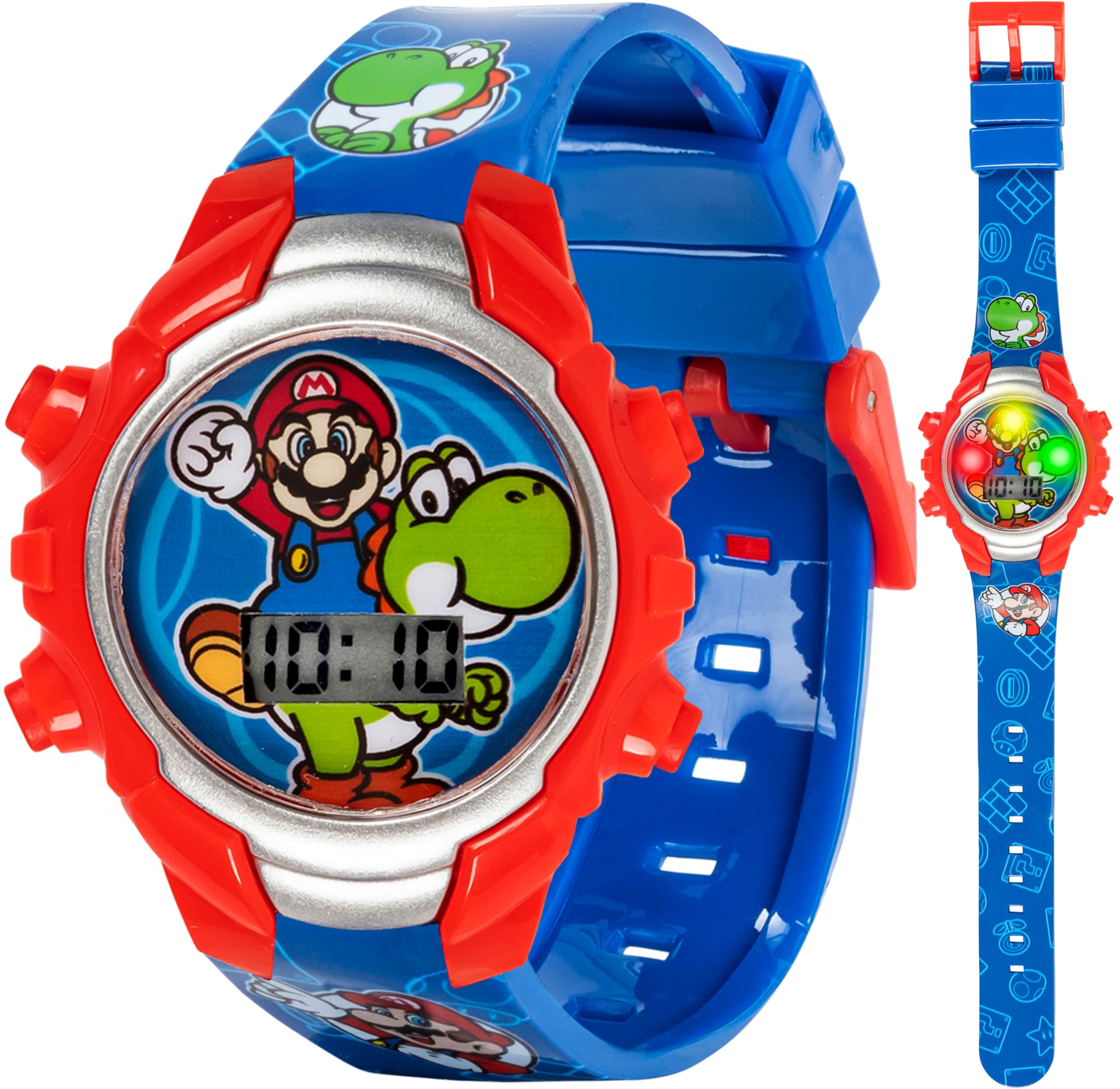Accutime Super Mario Kids Digital Watch with Yoshi, LED Light Show, So - View 1