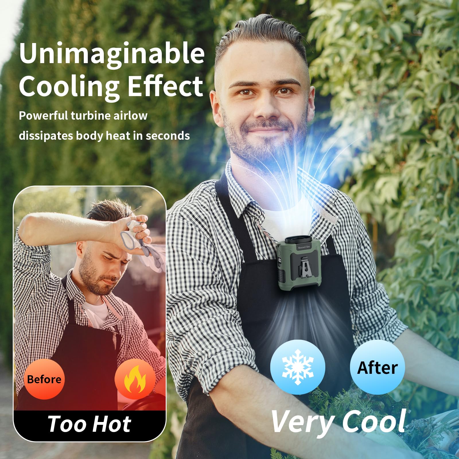 Socool fan Socool 10000mAh Portable Waist Fan Clip on Wearable Belt Personal Fan - Socool fan Official Product View 8