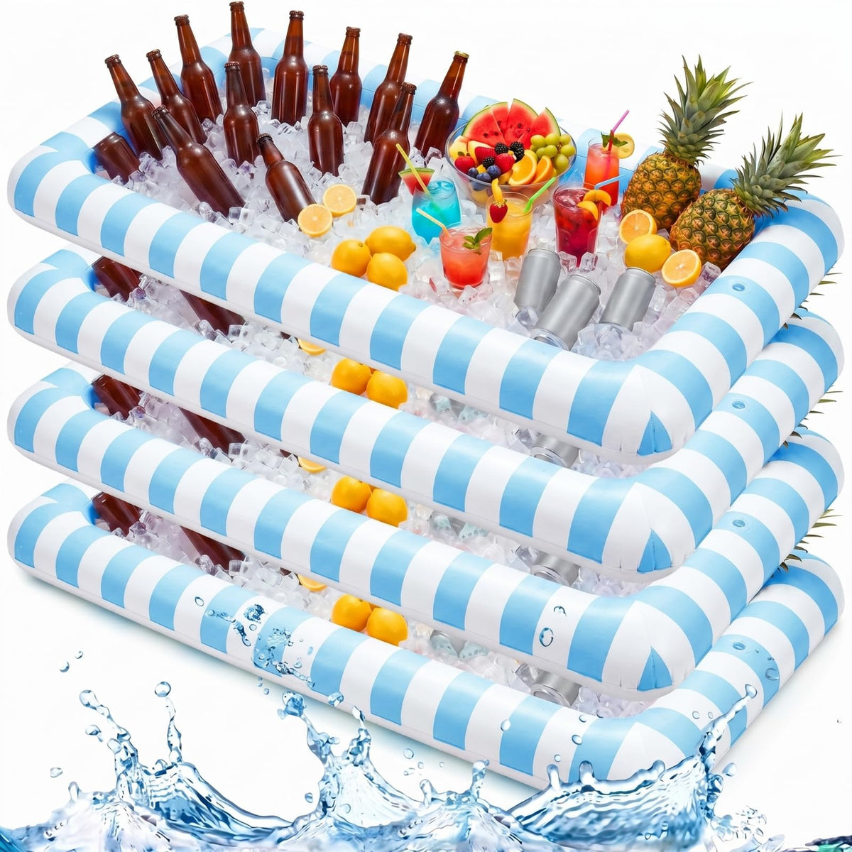Lewtemi 4 Pcs Inflatable Serving Bars Cooler Cute Yellow - Lewtemi Official Imagery - 1