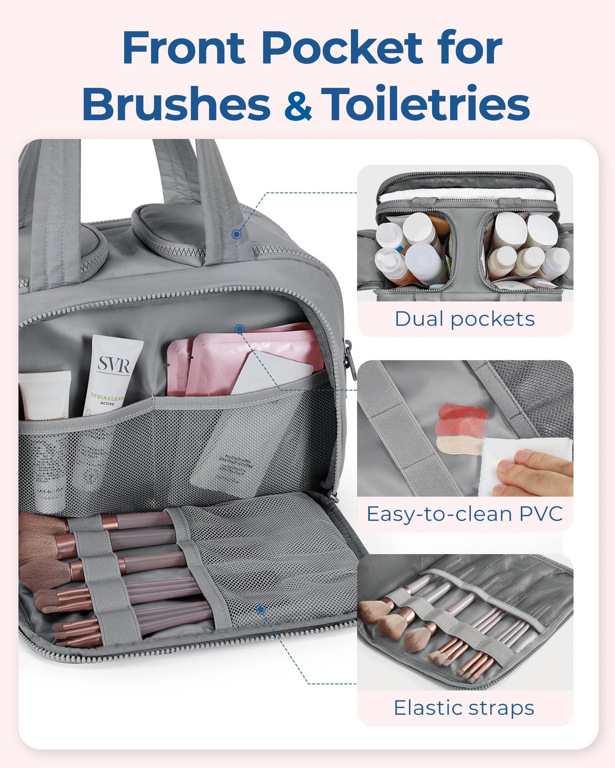 BAGSMART Travel Toiletry Bag Lightweight Large Wide open - BAGSMART Official Imagery - 6