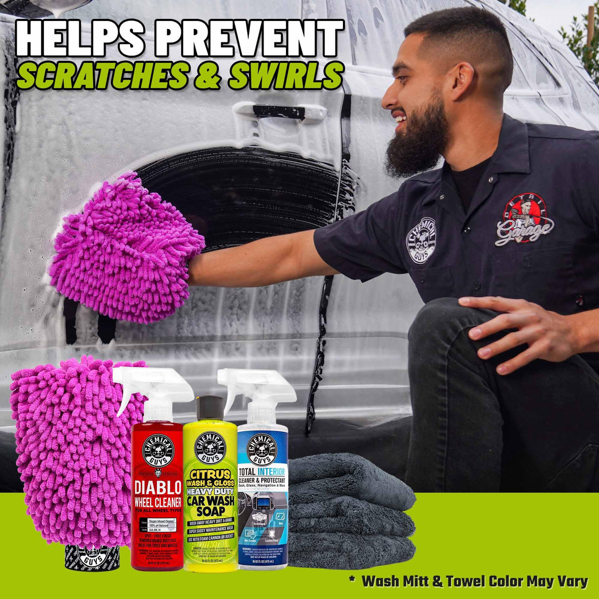 Chemical Guys 7 Piece Car Cleaning Kit Wash Wheel Interior - Chemical Guys Official Imagery - 8