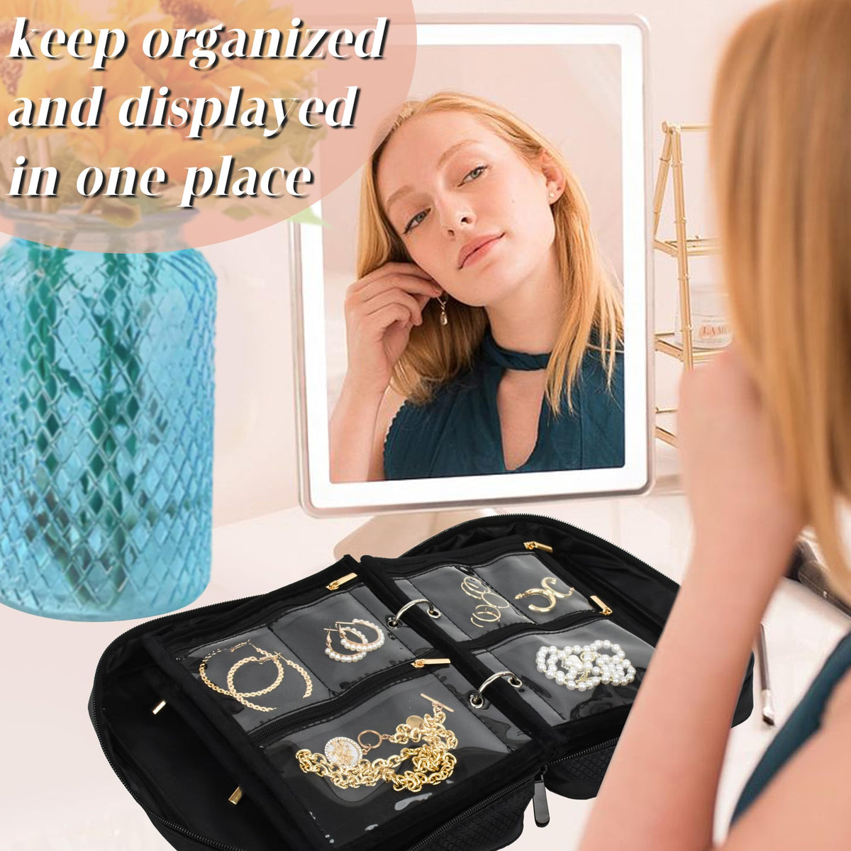 Travel Jewelry Organizer Case Jewelry Bags Jewelry Storage - LingLingo Official Imagery - 3