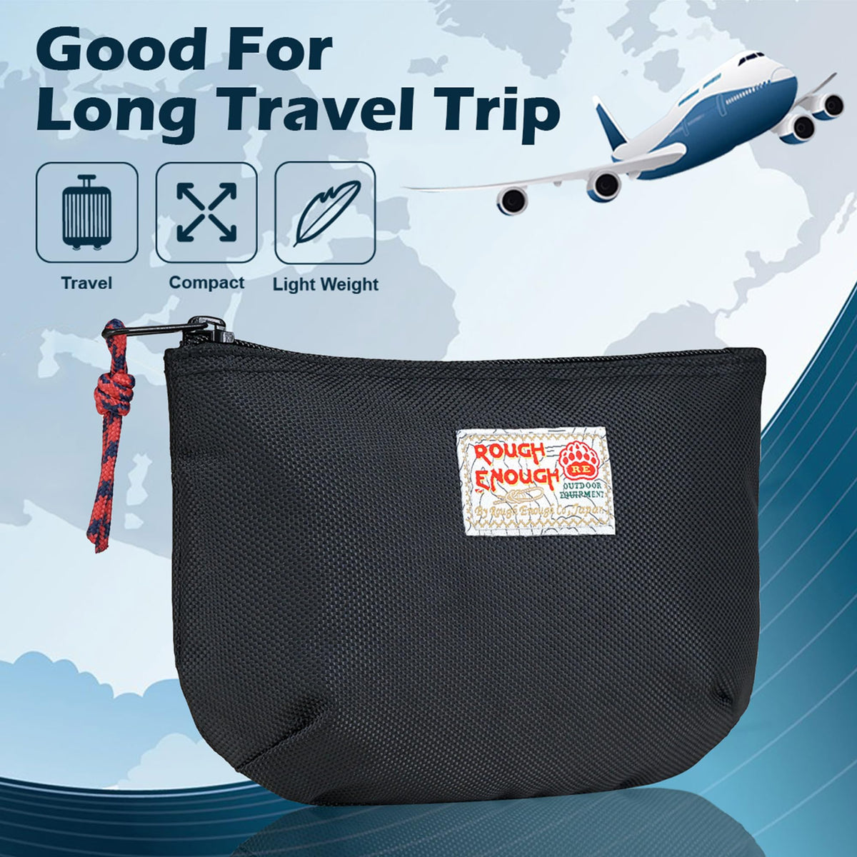 Rough Enough Small Tech Storage Pouch EDC Travel Cable - RE ROUGH ENOUGH Official Imagery - 7