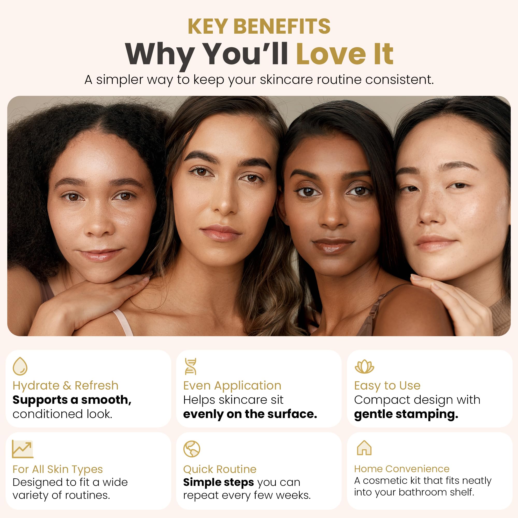 Mon Lumiere Micro Infusion System for Face – Gold Spring-Loaded - Mon Lumi&egrave;re
