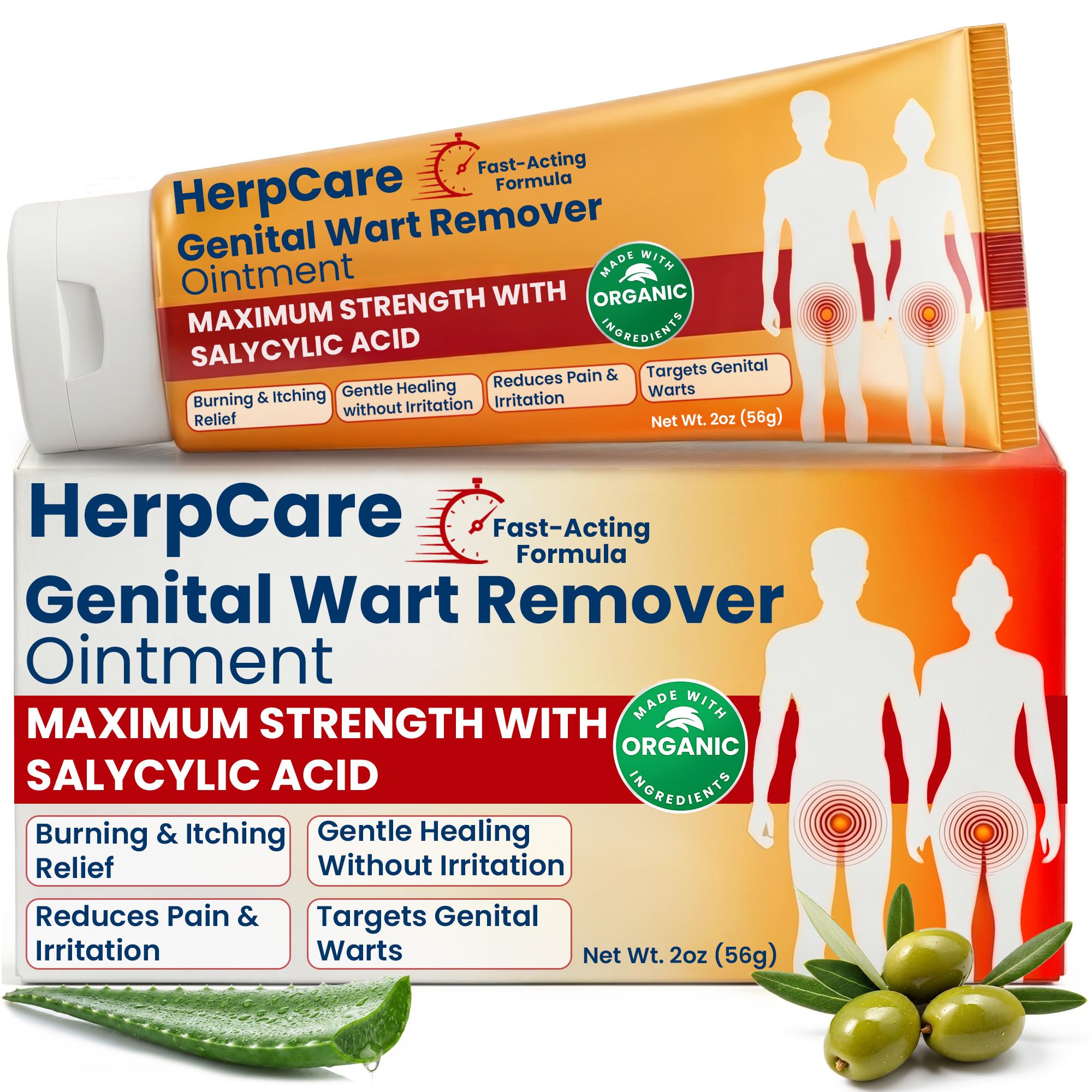 Genital Wart Remover with Salicylic Acid for Pain, Redness & Itching 2 oz