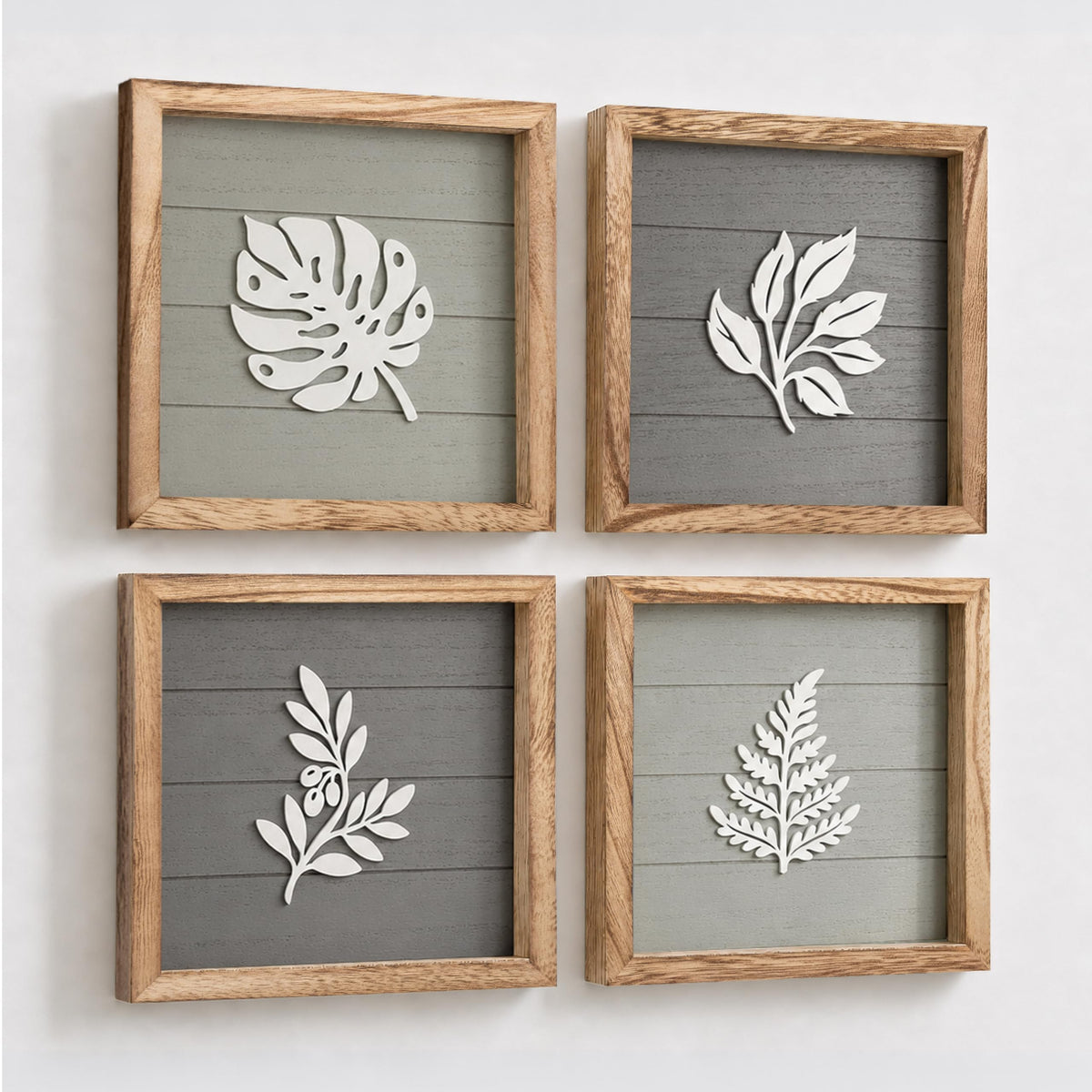 Tide and Tales 3D Botanical Leaf Wall Art Set of 4 Bedroom - Tide and Tales Official Imagery - 1
