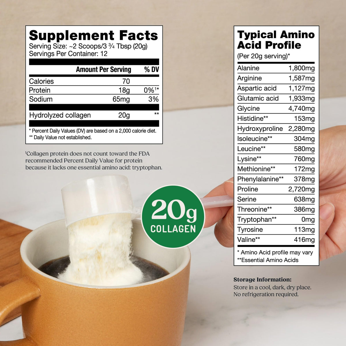 Bulletproof Unflavored Collagen Peptides Powder 20g Grass - Bulletproof Official Imagery - 3