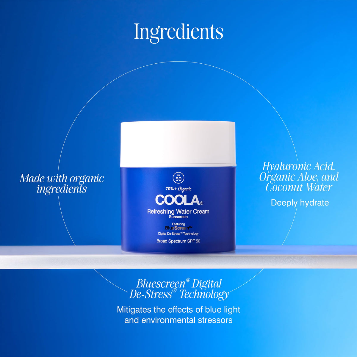 COOLA Refreshing Water Cream SPF 50 Hydrating Face Sunscreen - Premium Selection Official Imagery - 6