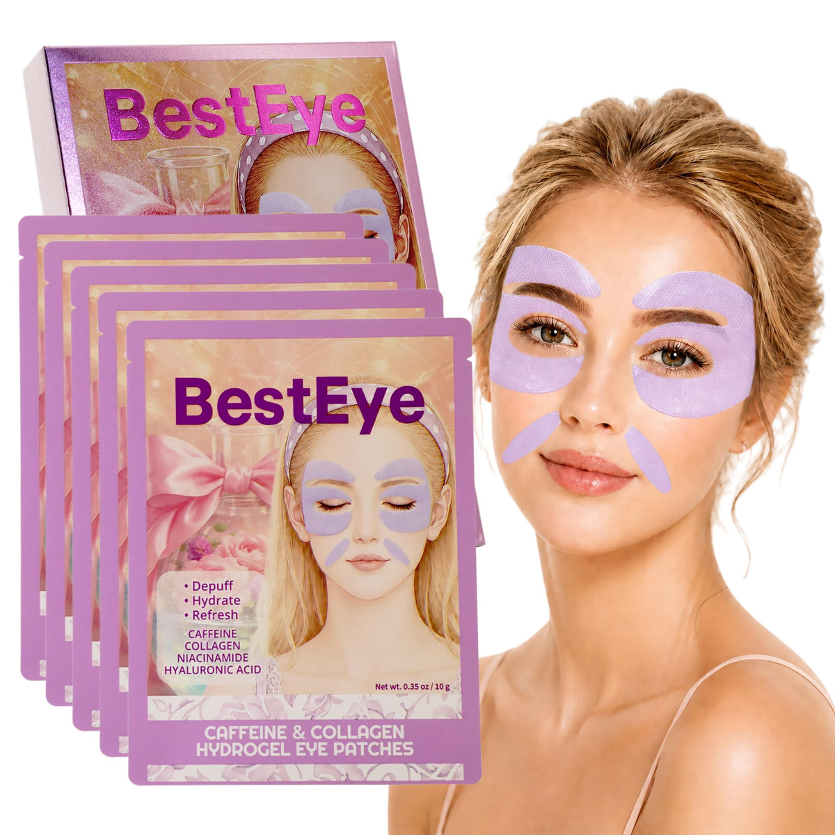 Collagen Under Eye Patches for Puffy Eyes and Dark Circles - Besteye Official Imagery - 2