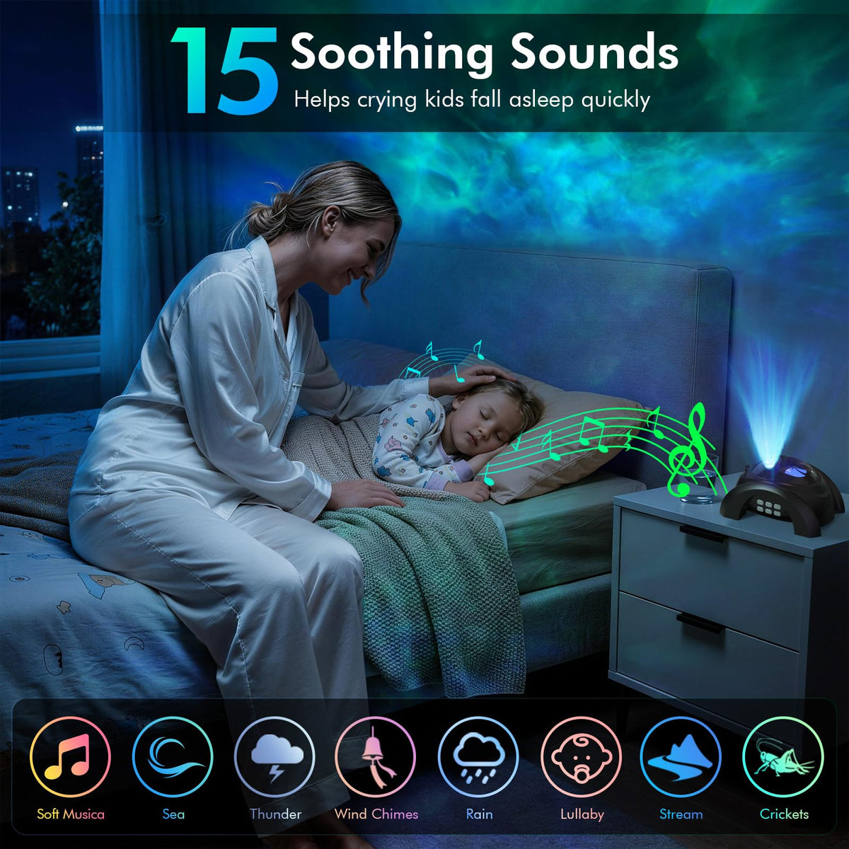 Rossetta Dual Lens Galaxy Star Projector Aurora Night Light - Rossetta Official Imagery - 4