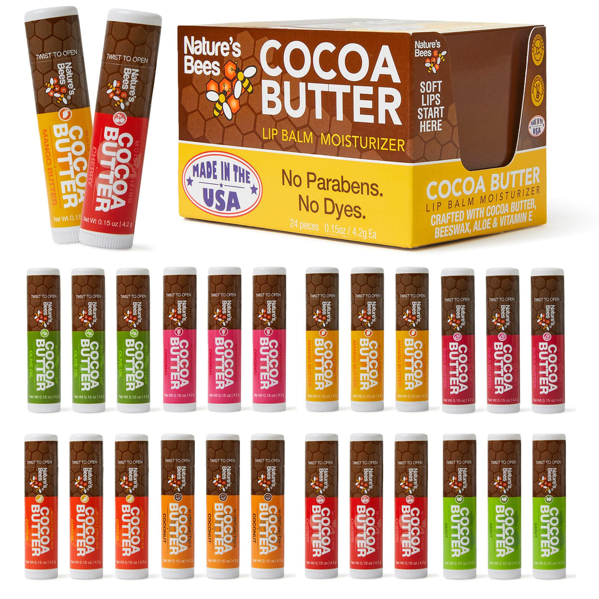 Nature s Bees Cocoa Butter Lip Balm Coconut Oil Beeswax - Nature’s Bees Official Imagery - 2