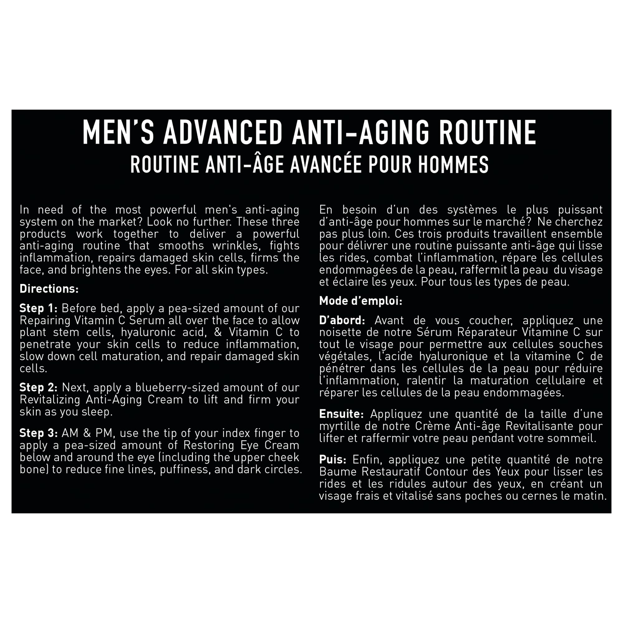 Brickell Men's Advanced Anti-Aging Routine, Night Face Cream, Facial Serum and Eye Cream, With Hyaluronic Acid, Vitamin C, and MSM, Scented, Skin Care Gift Set - Brickell Men's Products Official Product View 6